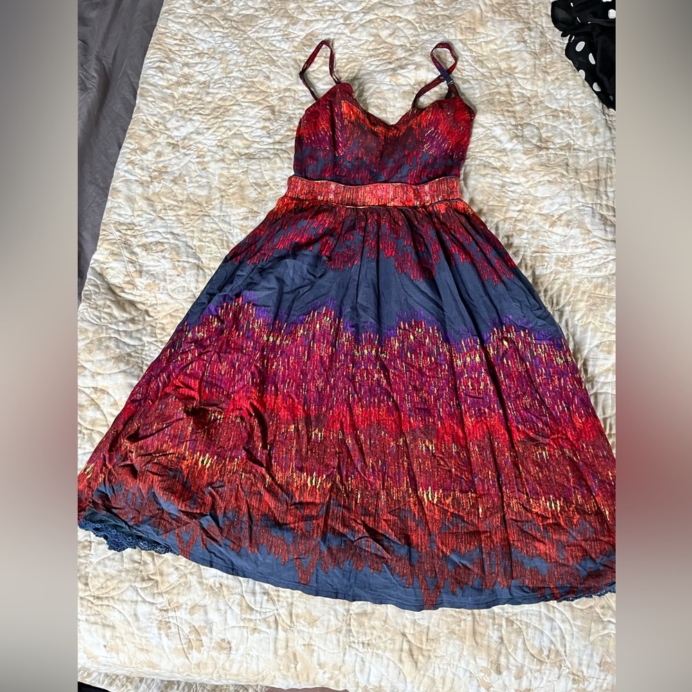 Aryen blue and red dress size small